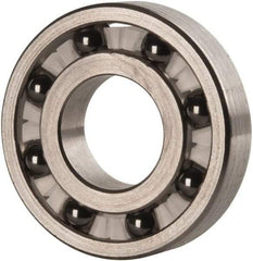 Made in USA - 1/2" Bore Diam, 1-1/8" OD, Open Precision Ground Radial Ball Bearing - 1/4" Wide, 1 Row, Round Bore, 129 Lb Static Capacity, 165 Lb Dynamic Capacity - All Tool & Supply