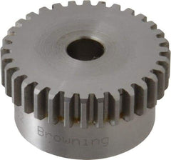 Browning - 20 Pitch, 1.6" Pitch Diam, 32 Tooth Spur Gear - 3/8" Bore Diam, 1-7/16" Hub Diam, Steel - All Tool & Supply