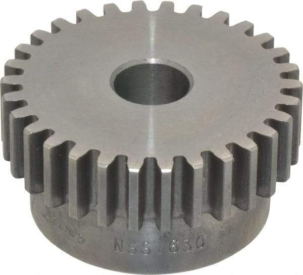 Browning - 16 Pitch, 1-7/8" Pitch Diam, 30 Tooth Spur Gear - 1/2" Bore Diam, 1-5/8" Hub Diam, Steel - All Tool & Supply