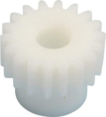 Poly Hi Solidur - 20 Pitch, 0.9" Pitch Diam, 1" OD, 18 Tooth Spur Gear - 3/8" Face Width, 5/16" Bore Diam, 43/64" Hub Diam, 20° Pressure Angle, Acetal - All Tool & Supply