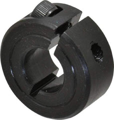 Climax Metal Products - 3/8" Bore, Steel, One Piece Clamp Collar - 7/8" Outside Diam, 3/8" Wide - All Tool & Supply