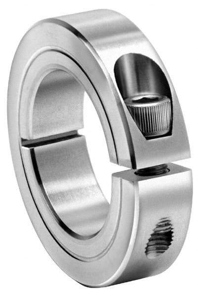 Climax Metal Products - 2-1/16" Bore, Steel, One Piece One Piece Split Shaft Collar - 3-1/4" Outside Diam, 3/4" Wide - All Tool & Supply