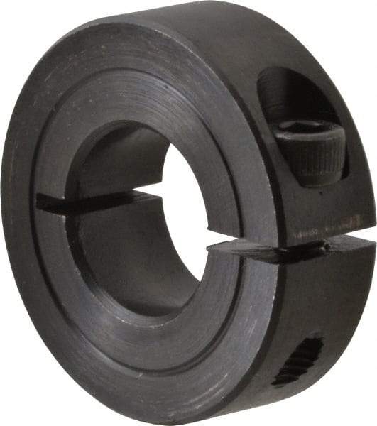 Climax Metal Products - 11/16" Bore, Steel, One Piece One Piece Split Shaft Collar - 1-1/2" Outside Diam, 1/2" Wide - All Tool & Supply