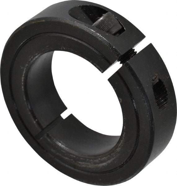 Climax Metal Products - 1-3/8" Bore, Steel, One Piece Clamp Collar - 2-1/4" Outside Diam, 9/16" Wide - All Tool & Supply