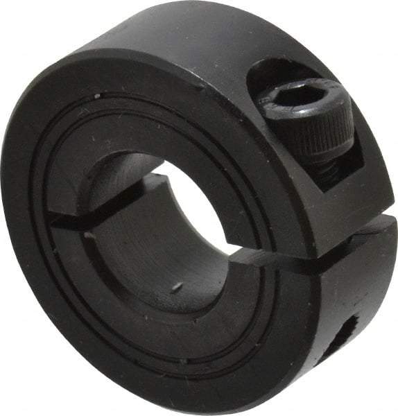 Climax Metal Products - 15mm Bore, Steel, One Piece Clamp Collar - 1-3/8" Outside Diam - All Tool & Supply