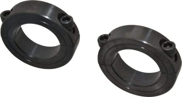 Climax Metal Products - 1-5/8" Bore, Steel, Two Piece Shaft Collar - 2-5/8" Outside Diam, 11/16" Wide - All Tool & Supply