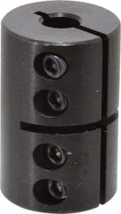 Climax Metal Products - 1/4" Inside x 13/16" Outside Diam, Rigid Coupling without Keyway - 1-1/4" Long - All Tool & Supply