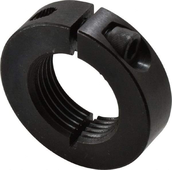 Climax Metal Products - 1-1/8-12 Thread, Steel, One Piece Threaded Shaft Collar - 1-7/8" Outside Diam, 1/2" Wide - All Tool & Supply