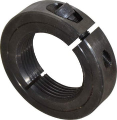 Climax Metal Products - 1-1/2-12 Thread, Steel, One Piece Threaded Shaft Collar - 2-3/8" Outside Diam, 9/16" Wide - All Tool & Supply