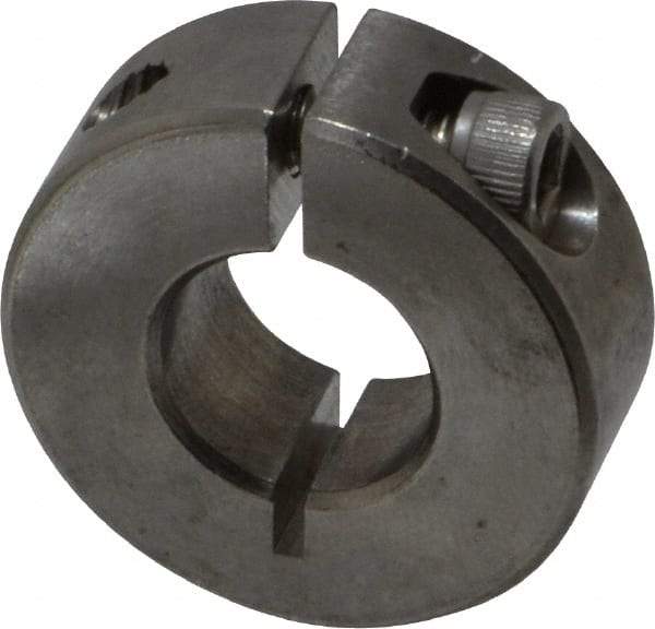 Climax Metal Products - 1/2" Bore, Stainless Steel, One Piece Clamp Collar - 1-1/8" Outside Diam, 13/32" Wide - All Tool & Supply