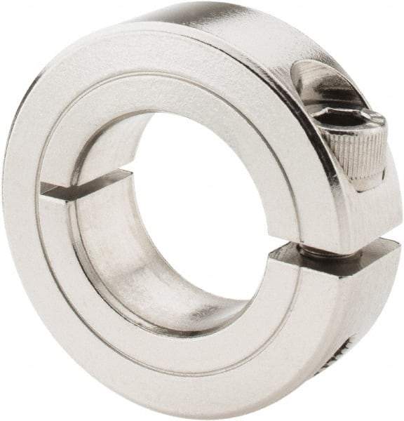 Climax Metal Products - 7/8" Bore, Stainless Steel, One Piece Clamp Collar - 1-5/8" Outside Diam, 1/2" Wide - All Tool & Supply