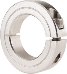 Climax Metal Products - 1-1/4" Bore, Stainless Steel, One Piece Clamp Collar - 2-1/16" Outside Diam, 1/2" Wide - All Tool & Supply