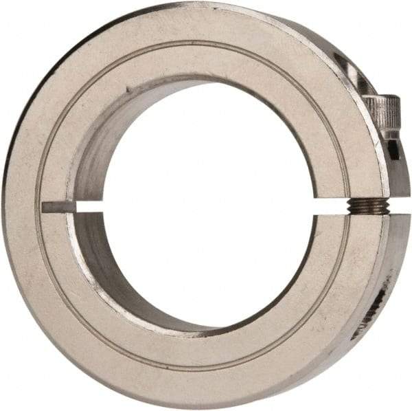 Climax Metal Products - 1-3/8" Bore, Stainless Steel, One Piece Clamp Collar - 2-1/4" Outside Diam, 9/16" Wide - All Tool & Supply