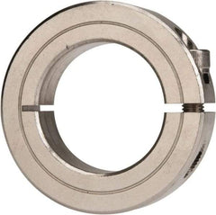 Climax Metal Products - 1-3/8" Bore, Stainless Steel, One Piece Clamp Collar - 2-1/4" Outside Diam, 9/16" Wide - All Tool & Supply