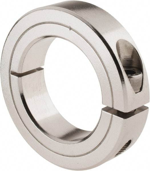 Climax Metal Products - 1-1/2" Bore, Stainless Steel, One Piece Clamp Collar - 2-3/8" Outside Diam, 9/16" Wide - All Tool & Supply