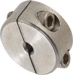 Climax Metal Products - 1/8" Bore, Stainless Steel, Two Piece Shaft Collar - 11/16" Outside Diam, 5/16" Wide - All Tool & Supply