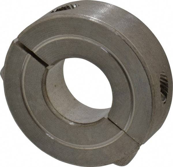 Climax Metal Products - 9/16" Bore, Stainless Steel, Two Piece Shaft Collar - 1-5/16" Outside Diam, 7/16" Wide - All Tool & Supply