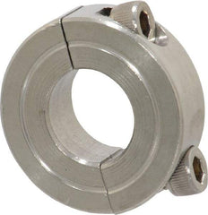 Climax Metal Products - 5/8" Bore, Stainless Steel, Two Piece Shaft Collar - 1-5/16" Outside Diam, 7/16" Wide - All Tool & Supply