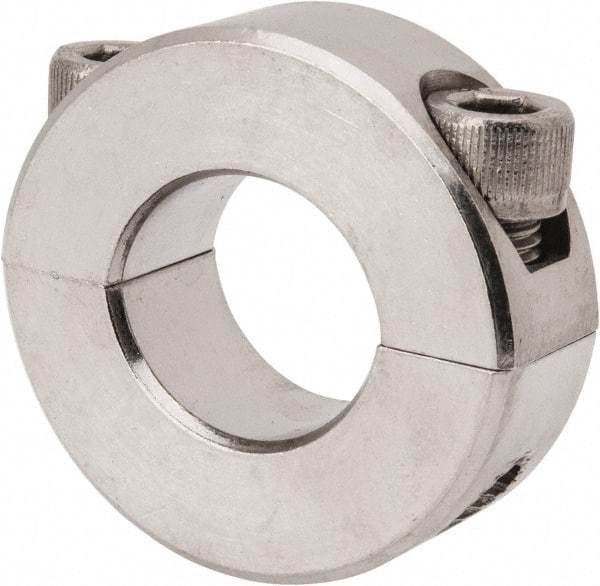 Climax Metal Products - 3/4" Bore, Stainless Steel, Two Piece Shaft Collar - 1-1/2" Outside Diam, 1/2" Wide - All Tool & Supply