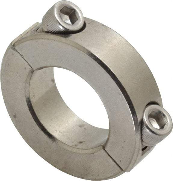 Climax Metal Products - 1" Bore, Stainless Steel, Two Piece Shaft Collar - 1-3/4" Outside Diam, 1/2" Wide - All Tool & Supply