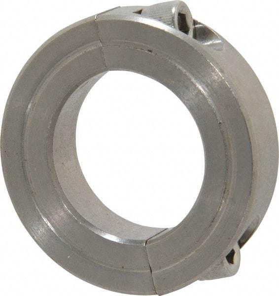 Climax Metal Products - 1-1/8" Bore, Stainless Steel, Two Piece Shaft Collar - 1-7/8" Outside Diam, 1/2" Wide - All Tool & Supply