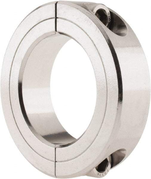 Climax Metal Products - 1-5/8" Bore, Stainless Steel, Two Piece Shaft Collar - 2-5/8" Outside Diam, 11/16" Wide - All Tool & Supply