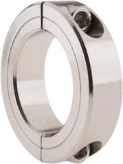 Climax Metal Products - 1-7/8" Bore, Stainless Steel, Two Piece Two Piece Split Shaft Collar - 2-7/8" Outside Diam, 11/16" Wide - All Tool & Supply