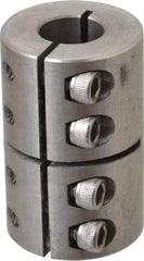 Climax Metal Products - 1/2" Inside x 1-1/8" Outside Diam, One Piece Split Clamping Collar - 1-3/4" Long - All Tool & Supply