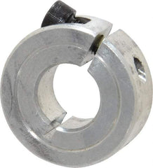 Climax Metal Products - 1/2" Bore, Aluminum, One Piece Clamp Collar - 1-1/8" Outside Diam, 13/32" Wide - All Tool & Supply