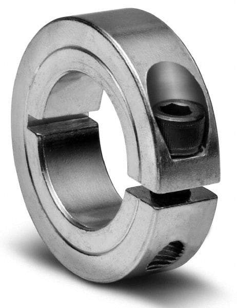 Climax Metal Products - 1-9/16" Bore, Aluminum, One Piece Clamping Shaft Collar - 2-3/8" Outside Diam, 9/16" Wide - All Tool & Supply