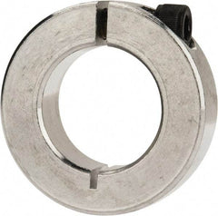 Climax Metal Products - 1" Bore, Aluminum, One Piece Clamp Collar - 1-3/4" Outside Diam, 1/2" Wide - All Tool & Supply