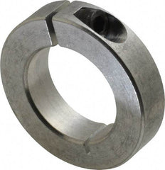 Climax Metal Products - 1-1/4" Bore, Aluminum, One Piece Clamp Collar - 2-1/16" Outside Diam, 1/2" Wide - All Tool & Supply