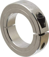 Climax Metal Products - 1-1/2" Bore, Aluminum, One Piece Clamp Collar - 2-3/8" Outside Diam, 9/16" Wide - All Tool & Supply