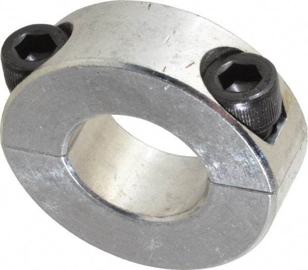 Climax Metal Products - 3/4" Bore, Aluminum, Two Piece Shaft Collar - 1-1/2" Outside Diam, 1/2" Wide - All Tool & Supply