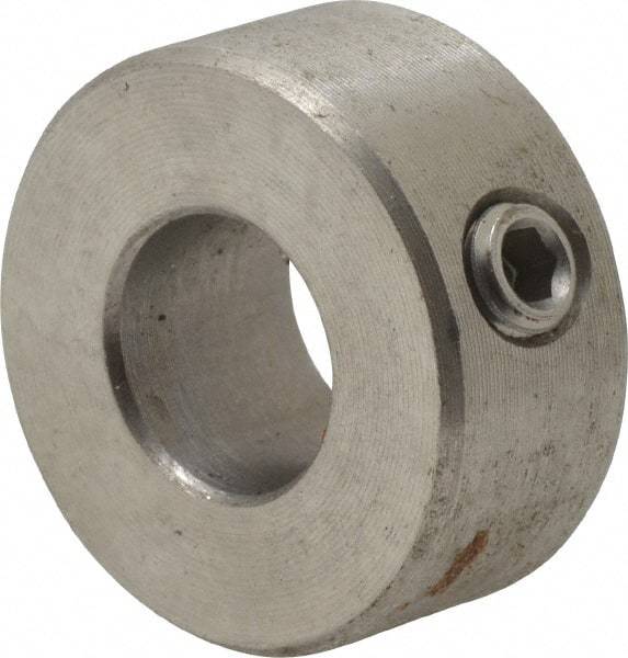 Climax Metal Products - 10mm Bore, Stainless Steel, Set Screw Shaft Collar - 7/8" Outside Diam - All Tool & Supply