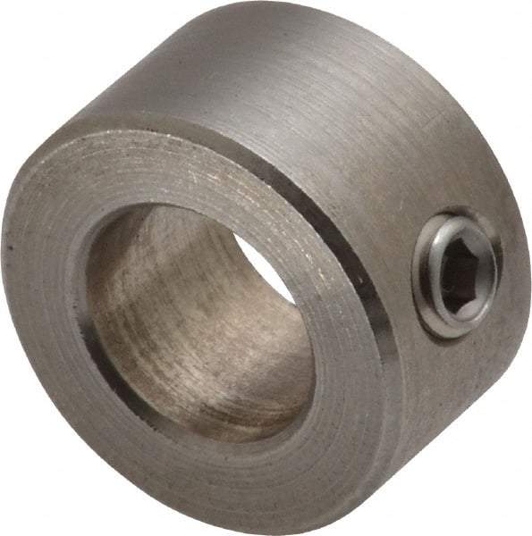 Climax Metal Products - 12mm Bore, Stainless Steel, Set Screw Shaft Collar - 7/8" Outside Diam - All Tool & Supply