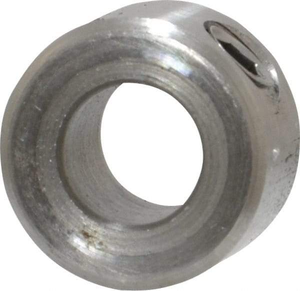 Climax Metal Products - 1/4" Bore, Stainless Steel, Set Screw Shaft Collar - 1/2" Outside Diam, 5/16" Wide - All Tool & Supply