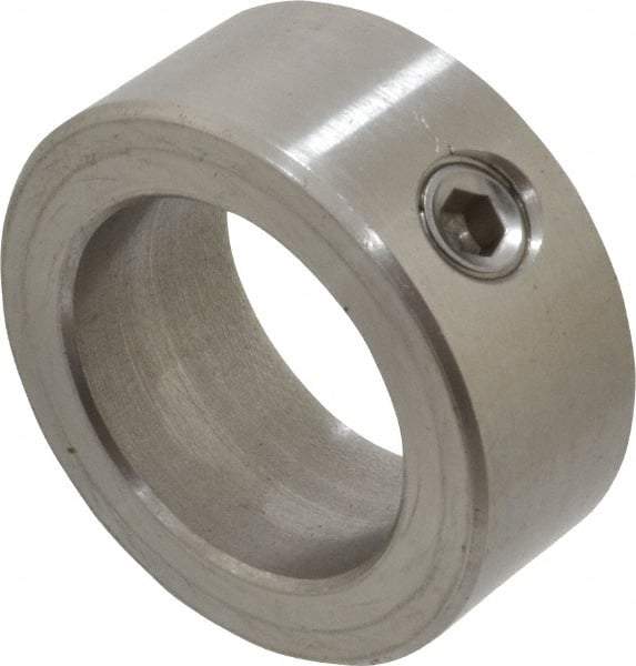 Climax Metal Products - 1" Bore, Stainless Steel, Set Screw Shaft Collar - 1-1/2" Outside Diam, 5/8" Wide - All Tool & Supply