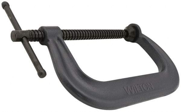 Wilton - Regular-Duty 12-1/4" Max Opening, 6-5/16" Throat Depth, Forged Steel Standard C-Clamp - 9,300 Lb Capacity, 2" Min Opening, Deep Throat - All Tool & Supply