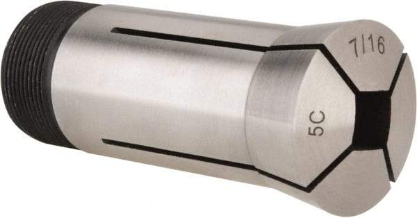 Interstate - 7/16 Inch 5C Square Collet - 3.28" Overall Length, 1.041-24 Internal Thread Size, Steel, 0.0039 Inch TIR - Exact Industrial Supply