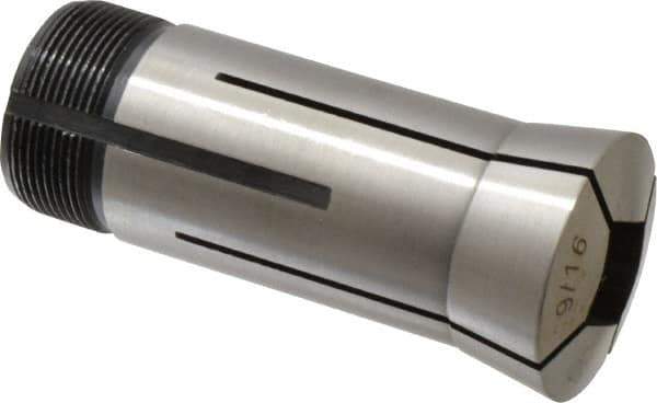 Interstate - 9/16 Inch 5C Square Collet - 3.28" Overall Length, 1.041-24 Internal Thread Size, Steel, 0.0039 Inch TIR - Exact Industrial Supply