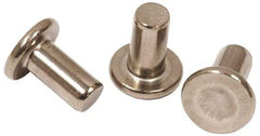 RivetKing - 0.179" Body Diam, Flat Steel Tinners Solid Rivet - 0.354" Length Under Head - All Tool & Supply