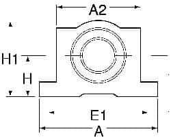 Thomson Industries - 16mm Inside Diam, 2,200 Lbs. Dynamic Capacity, Closed Single Pillow Block Linear Bearing - 42mm Overall Height x 53mm Overall Width, 26mm Btw Mount Hole Centers - All Tool & Supply