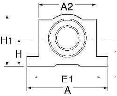 Thomson Industries - 16mm Inside Diam, 2,200 Lbs. Dynamic Capacity, Closed Single Pillow Block Linear Bearing - 42mm Overall Height x 53mm Overall Width, 26mm Btw Mount Hole Centers - All Tool & Supply