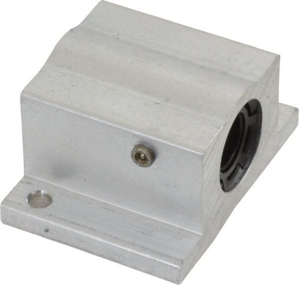 Thomson Industries - 3/8" Inside Diam, 100/200 Lbs. Dynamic Capacity, Closed Single Pillow Block Linear Bearing - 0.94" Overall Height x 1-3/4" Overall Width - All Tool & Supply