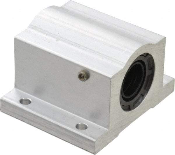 Thomson Industries - 1/2" Inside Diam, 255/510 Lbs. Dynamic Capacity, Closed Single Pillow Block Linear Bearing - 1-1/4" Overall Height x 2" Overall Width - All Tool & Supply