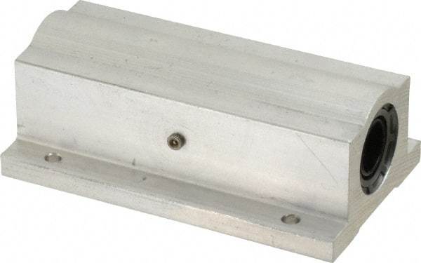 Thomson Industries - 1/2" Inside Diam, 255/510 Lbs. Dynamic Capacity, Closed Twin Pillow Block Linear Bearing - 1-1/4" Overall Height x 2" Overall Width - All Tool & Supply