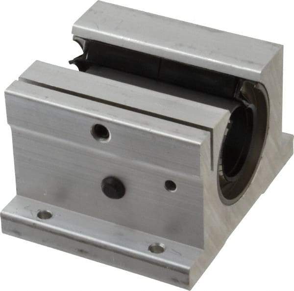 Thomson Industries - 1-1/4" Inside Diam, 2350/4700 Lbs. Dynamic Capacity, Open Single Pillow Block Linear Bearing - 2.56" Overall Height x 4" Overall Width - All Tool & Supply