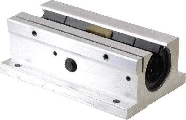 Thomson Industries - 3/4" Inside Diam, 1130/2260 Lbs. Dynamic Capacity, Open Twin Pillow Block Linear Bearing - 1.56" Overall Height x 2-3/4" Overall Width - All Tool & Supply