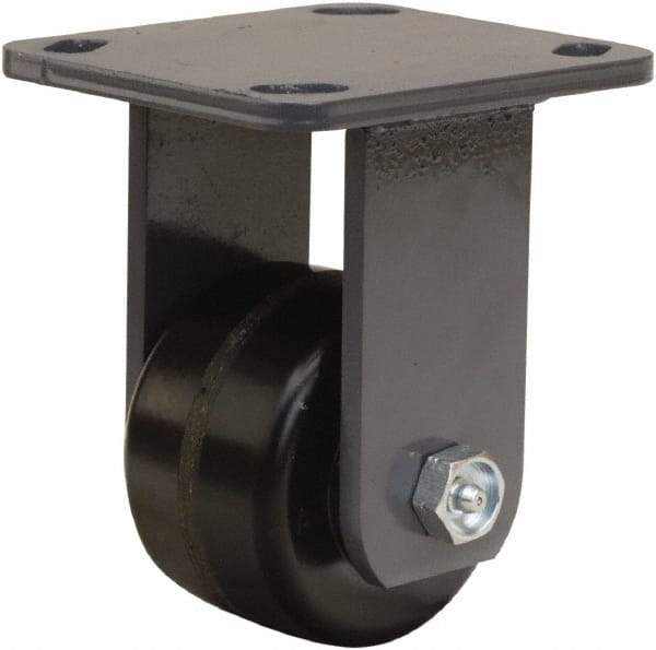 Hamilton - 3-1/4" Diam x 2" Wide x 5-1/4" OAH Top Plate Mount Rigid Caster - Phenolic, 700 Lb Capacity, Straight Roller Bearing, 4 x 4-1/2" Plate - All Tool & Supply